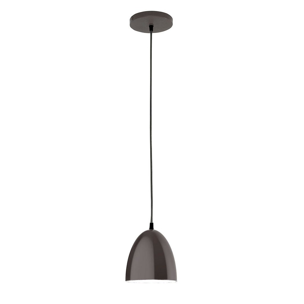 6" J-Series Shade, Black Cord With Canopy, Architectural Bronze - PEB417-51