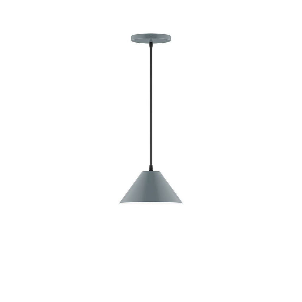 8" Axis Mini Cone Pendant, Slate Gray - PEB421-40