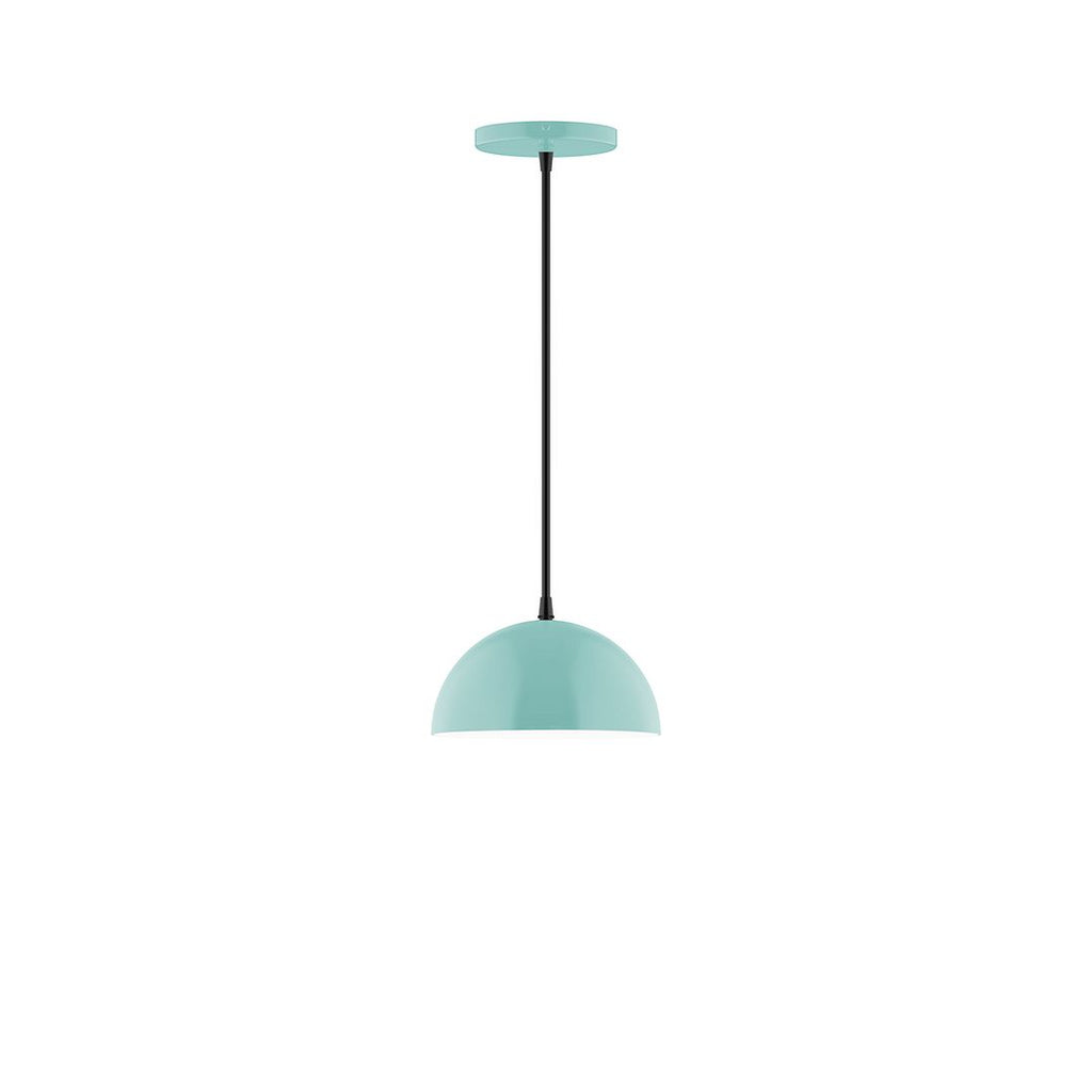 8" Axis Mini Dome Pendant With 6 Inch White Opal Glass Globe, Sea Green - PEB431-G15-48