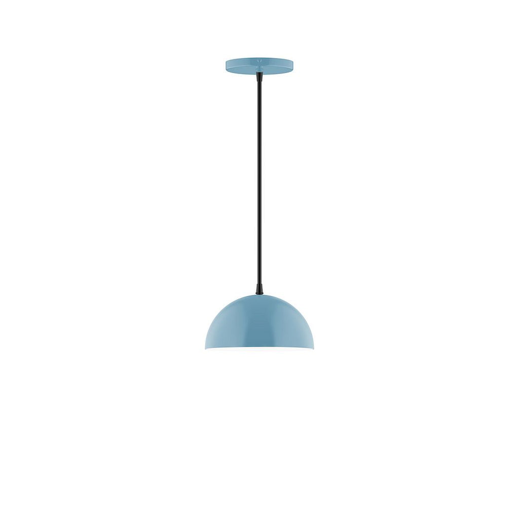 8" Axis Mini Dome Pendant With 6 Inch White Opal Glass Globe, Light Blue - PEB431-G15-54