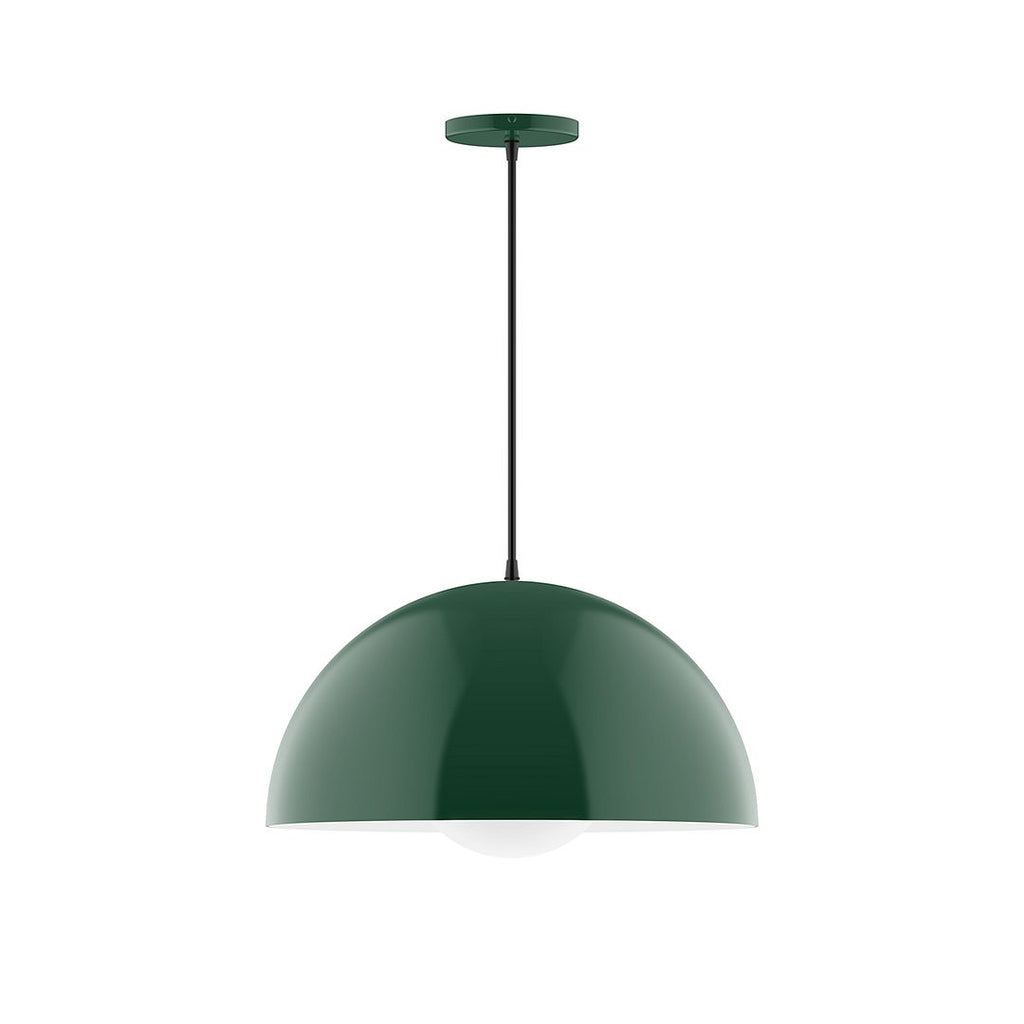 18" Axis Dome Pendant With 6 Inch White Opal Glass Globe, Forest Green - PEB433-G15-42