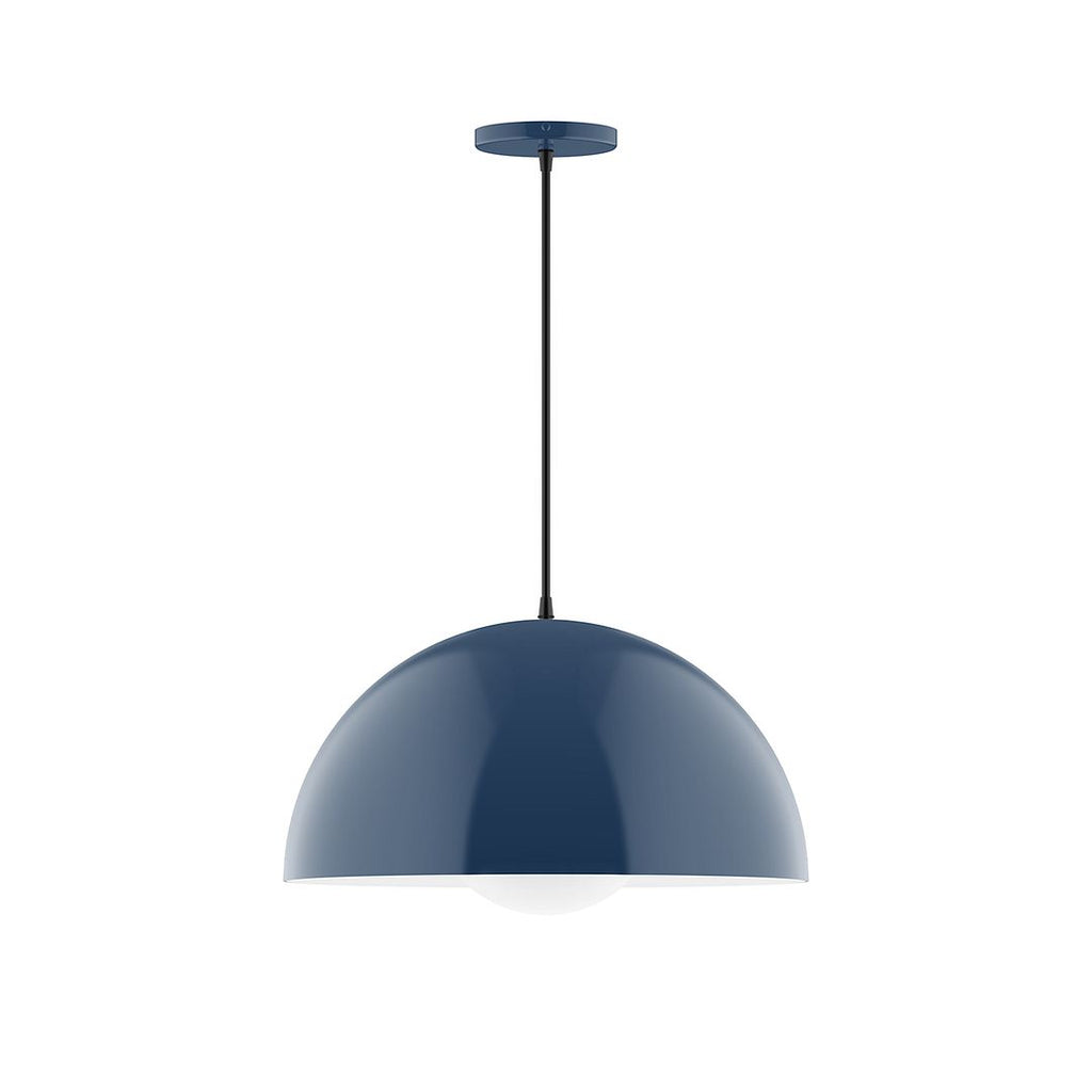 18" Axis Dome Pendant With 6 Inch White Opal Glass Globe, Navy - PEB433-G15-50