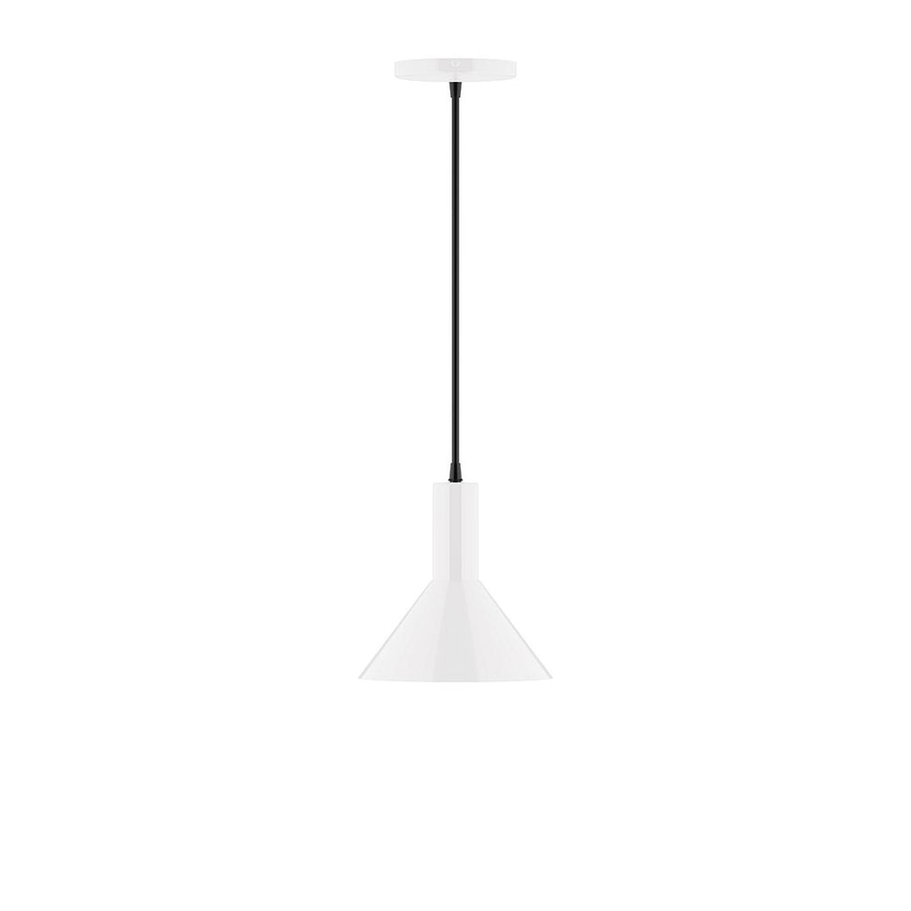 8" Stack Mini Cone Pendant, White - PEBX451-44