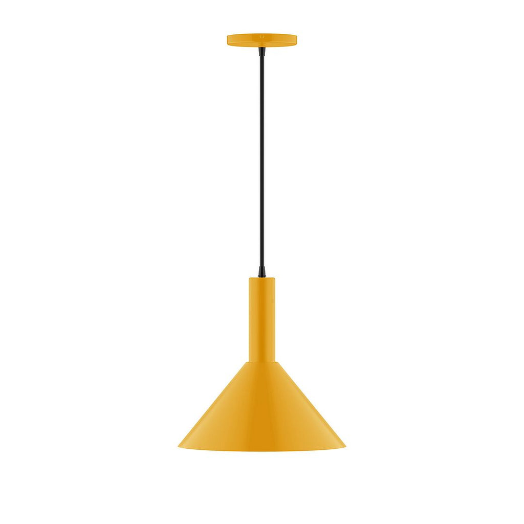 12" Stack Cone Pendant, Bright Yellow - PEBX466-21