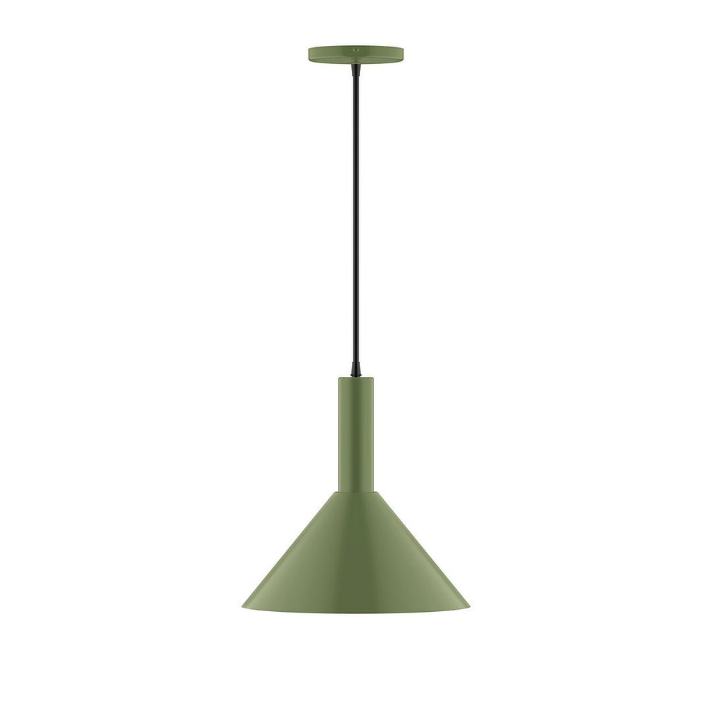 12" Stack Cone Pendant, Fern Green - PEBX466-22