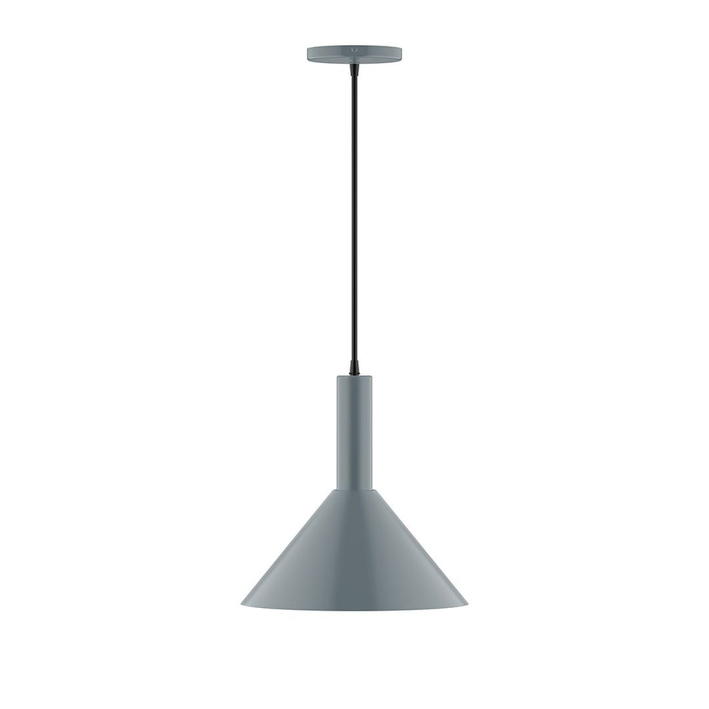 12" Stack Cone Pendant, Slate Gray - PEBX466-40