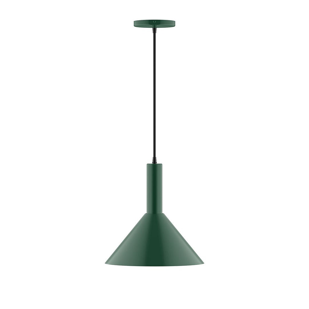 12" Stack Cone Pendant, Forest Green - PEBX466-42