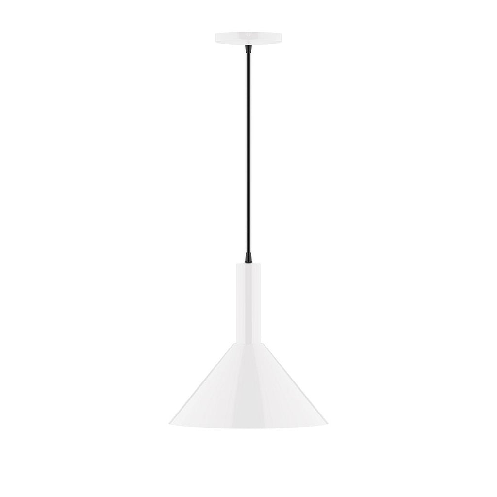 12" Stack Cone Pendant, White - PEBX466-44