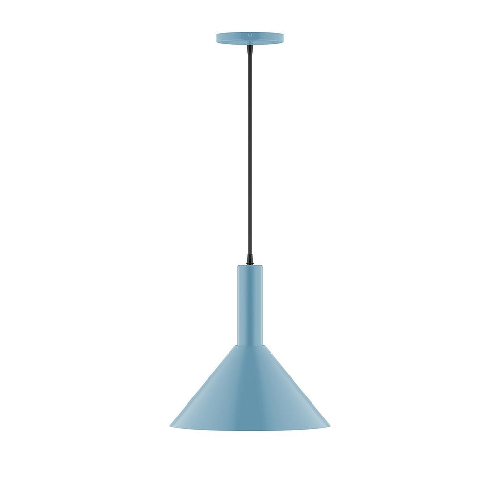 12" Stack Cone Pendant, Light Blue - PEBX466-54