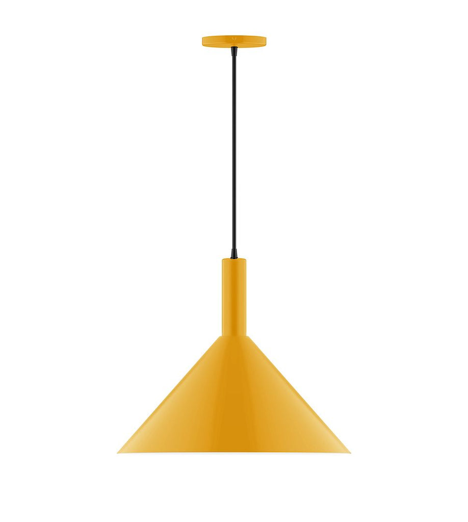 18" Stack Cone Pendant, Bright Yellow - PEBX467-21