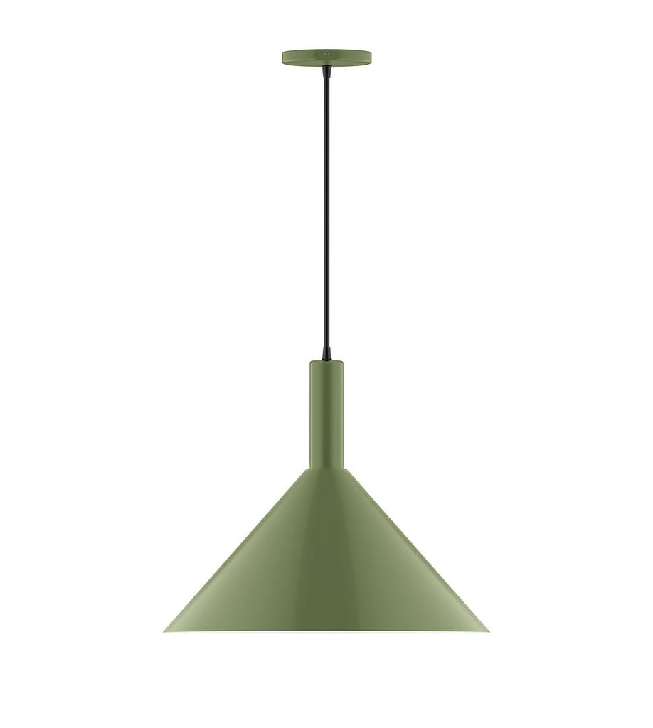 18" Stack Cone Pendant, Fern Green - PEBX467-22