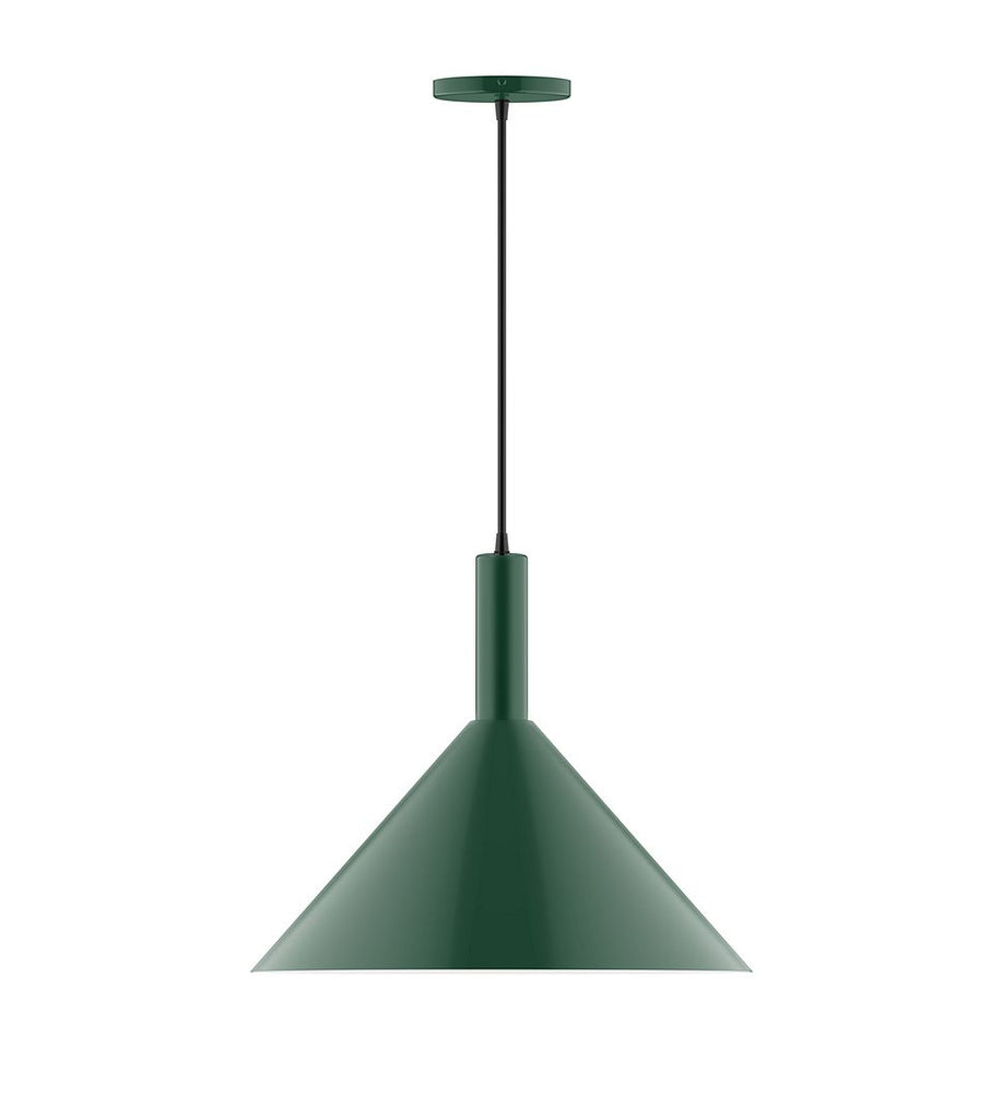 18" Stack Cone Pendant, Forest Green - PEBX467-42