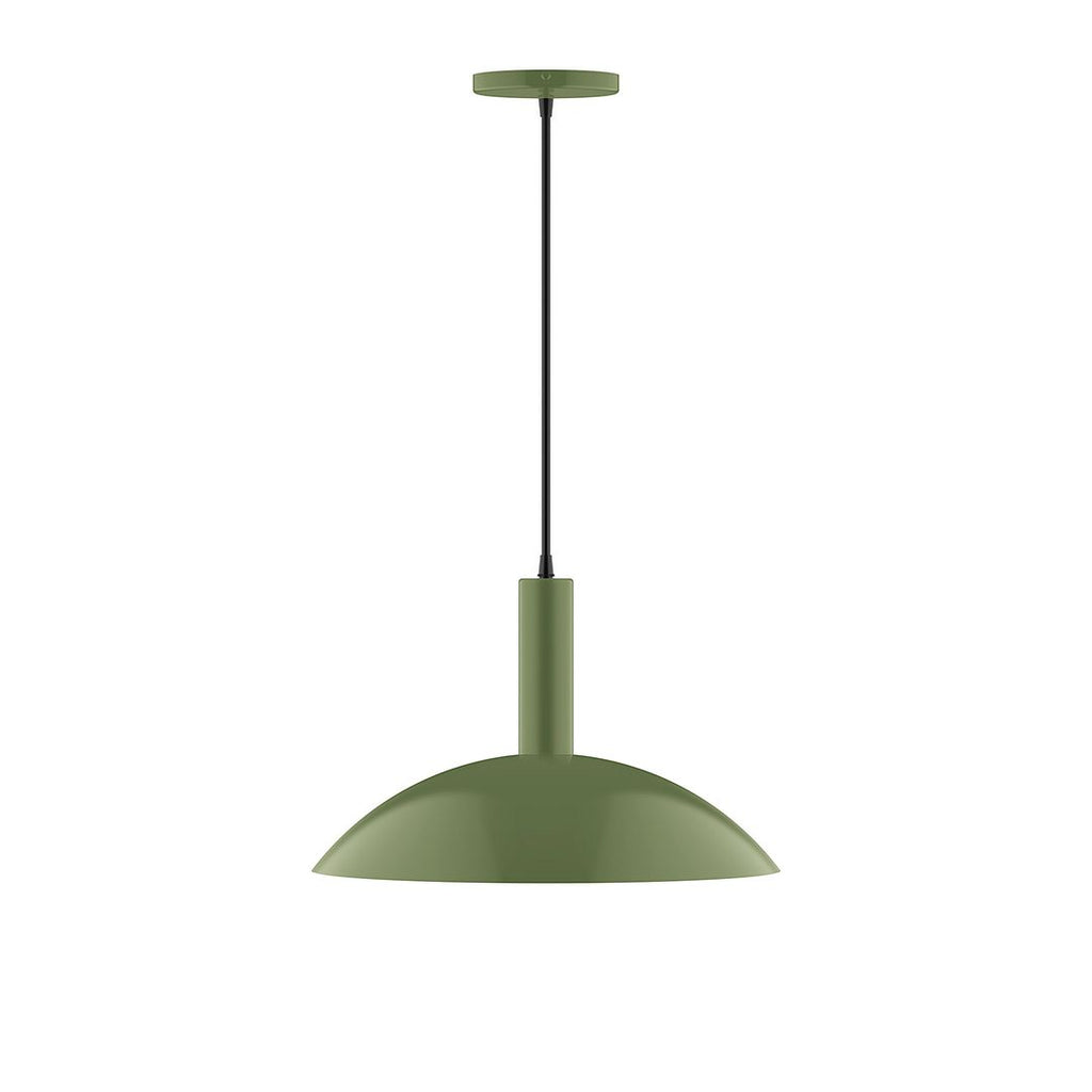 16" Stack Half Dome Pendant, Fern Green - PEBX476-22