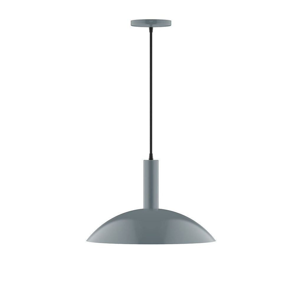 16" Stack Half Dome Pendant, Slate Gray - PEBX476-40