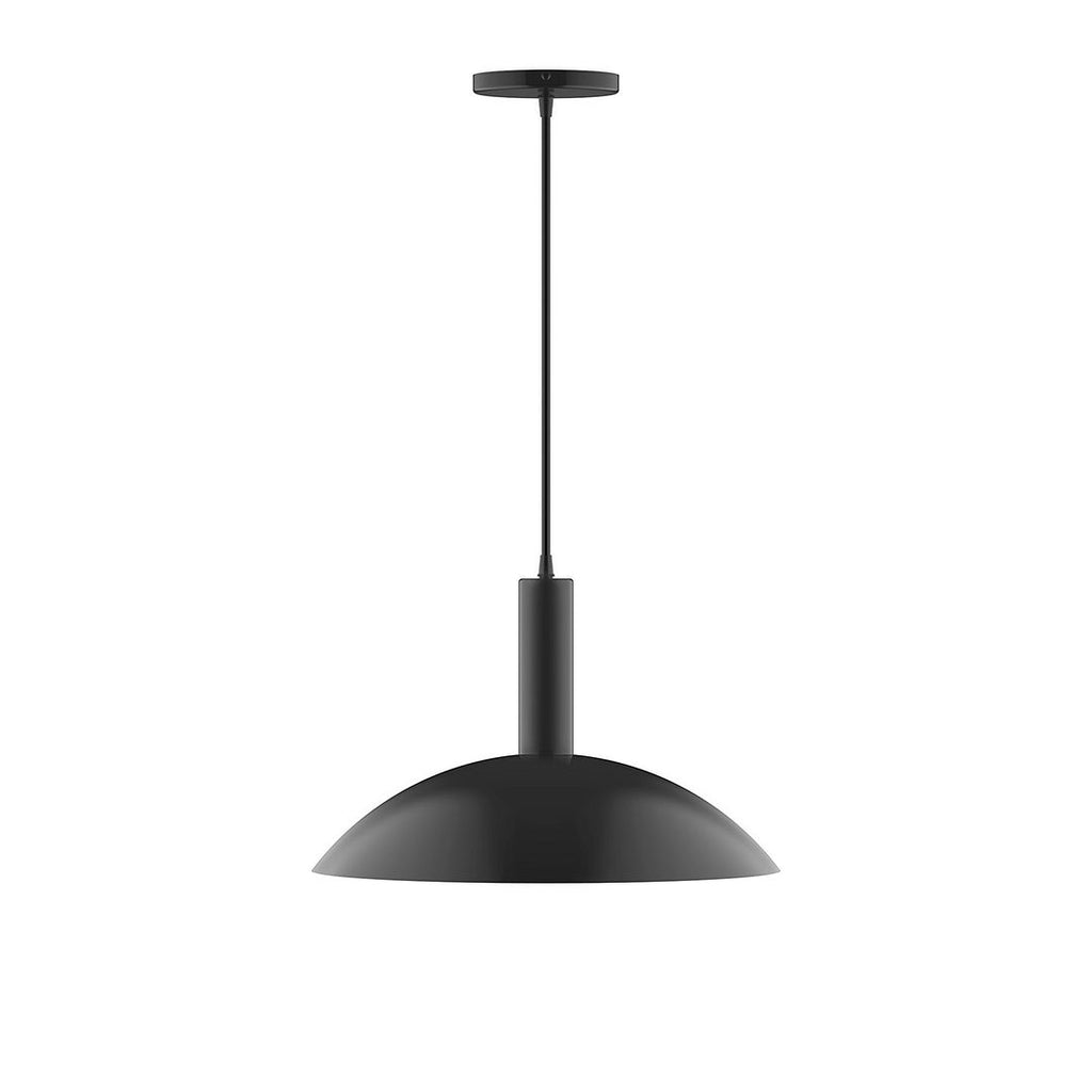 16" Stack Half Dome Pendant, Black - PEBX476-41