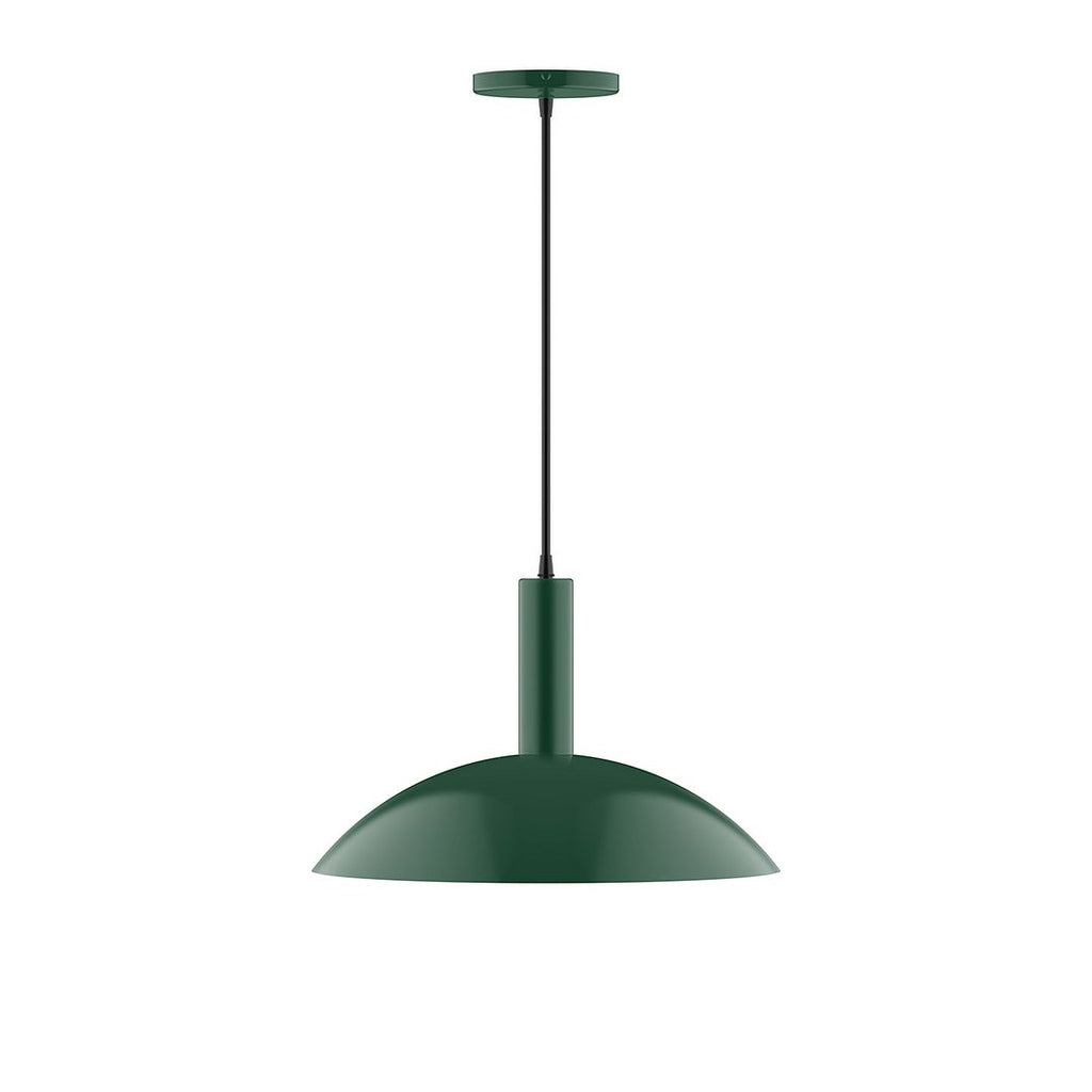 16" Stack Half Dome Pendant, Forest Green - PEBX476-42