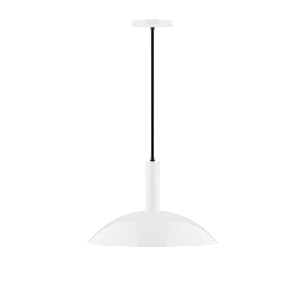 16" Stack Half Dome Pendant, White - PEBX476-44