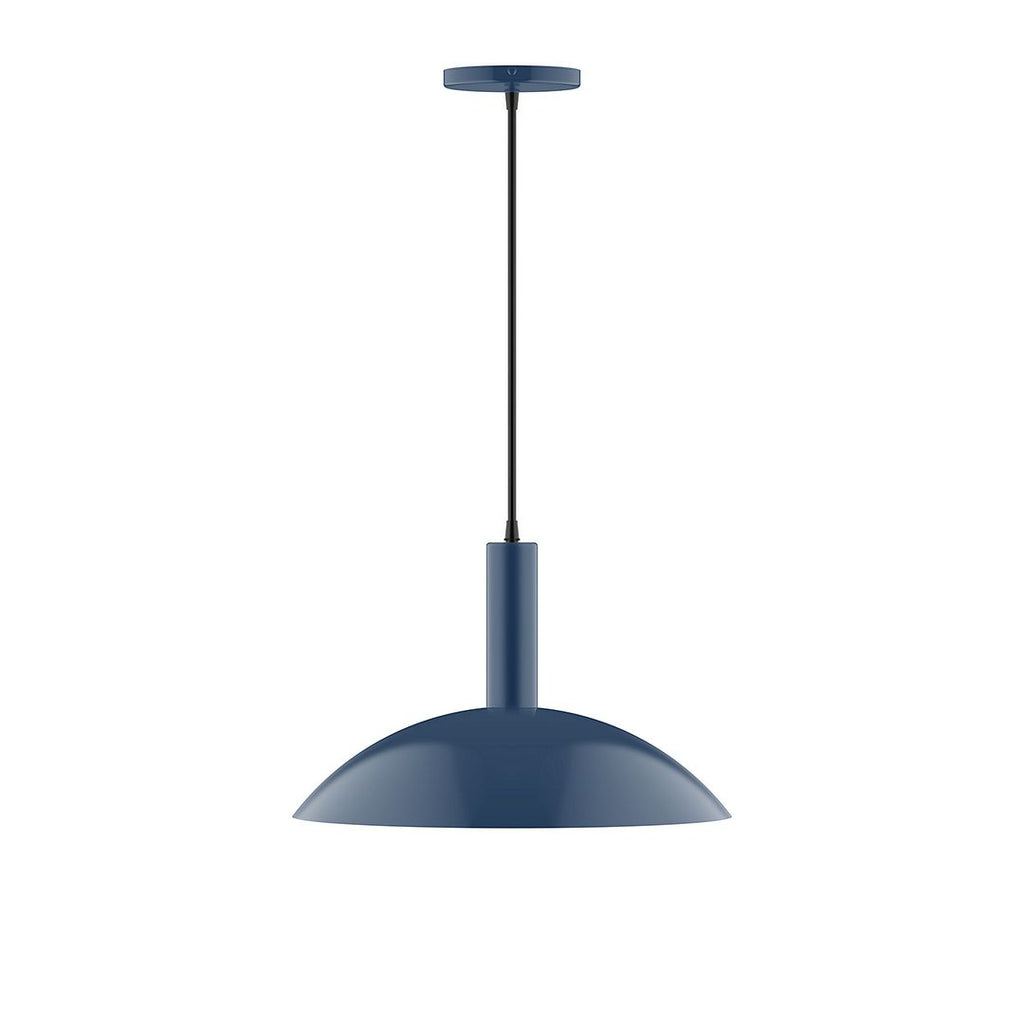 16" Stack Half Dome Pendant, Navy - PEBX476-50