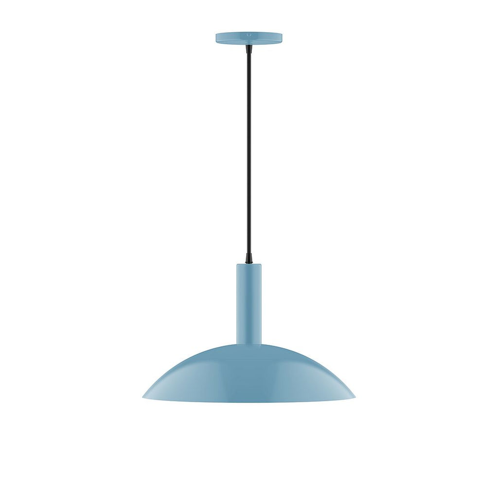 16" Stack Half Dome Pendant, Light Blue - PEBX476-54