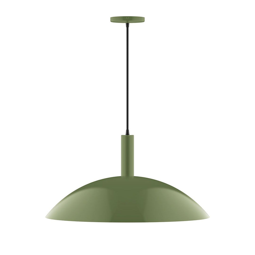 24" Stack Half Dome Pendant, Fern Green - PEBX477-22