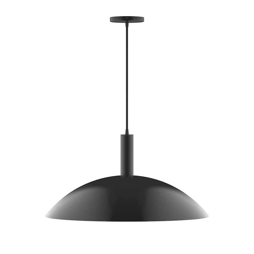 24" Stack Half Dome Pendant, Black - PEBX477-41