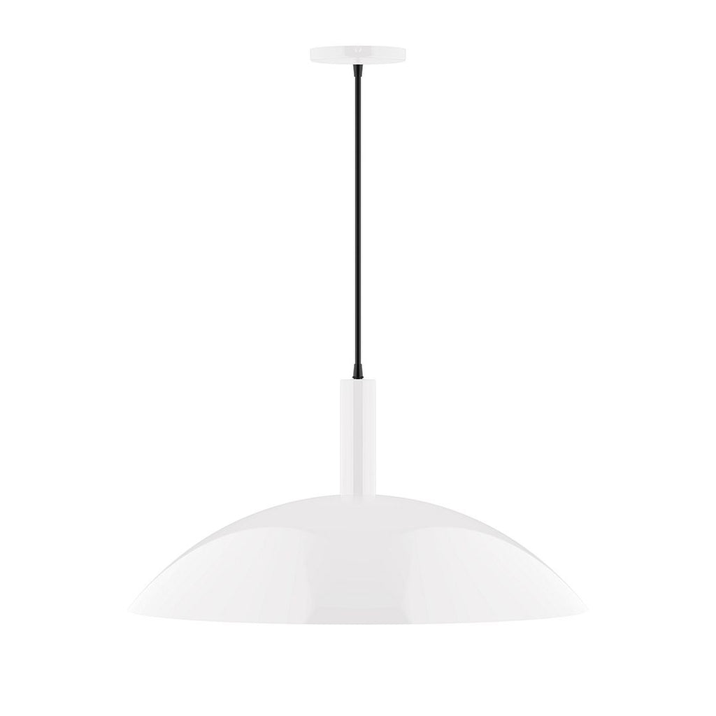 24" Stack Half Dome Pendant, White - PEBX477-44