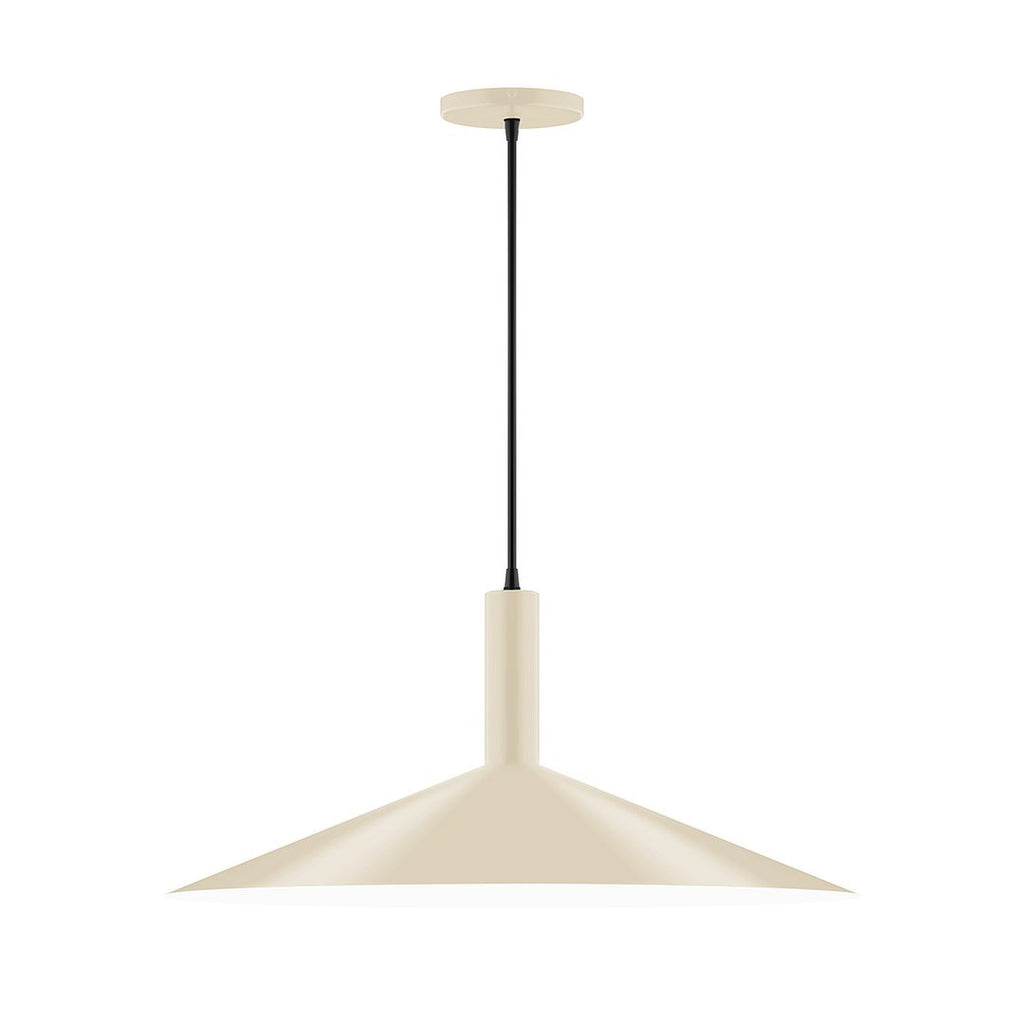 24" Stack Shallow Cone Pendant, Cream - PEBX478-16