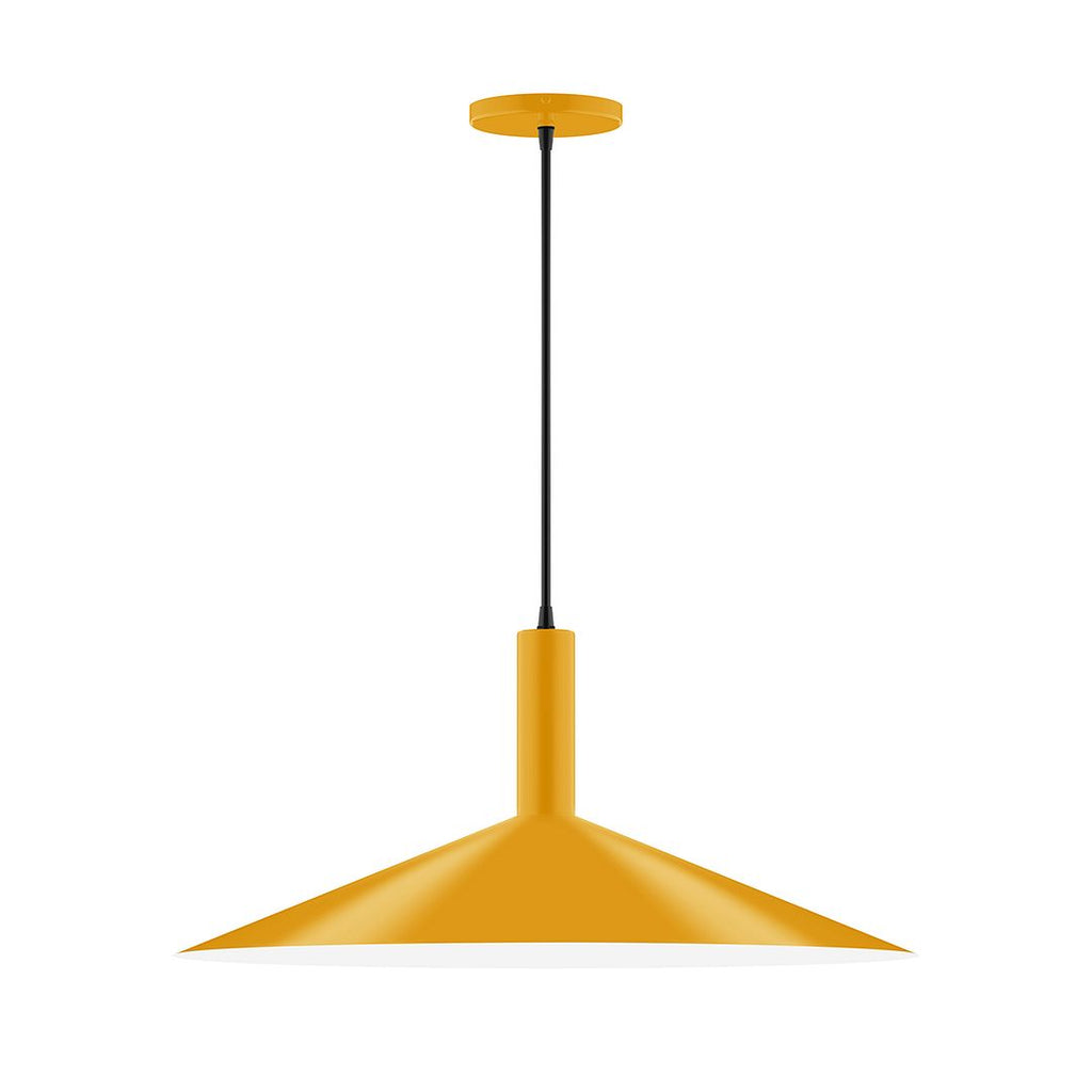 24" Stack Shallow Cone Pendant, Bright Yellow - PEBX478-21