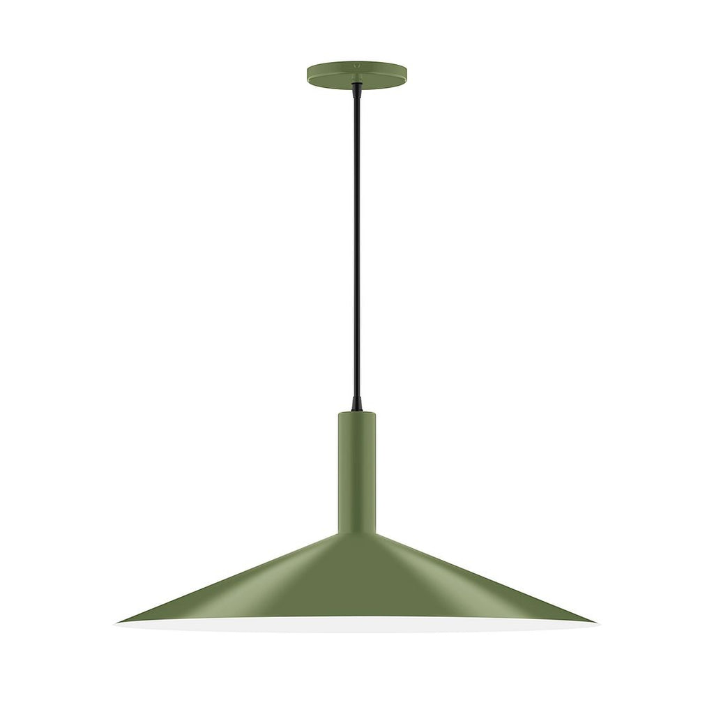 24" Stack Shallow Cone Pendant, Fern Green - PEBX478-22