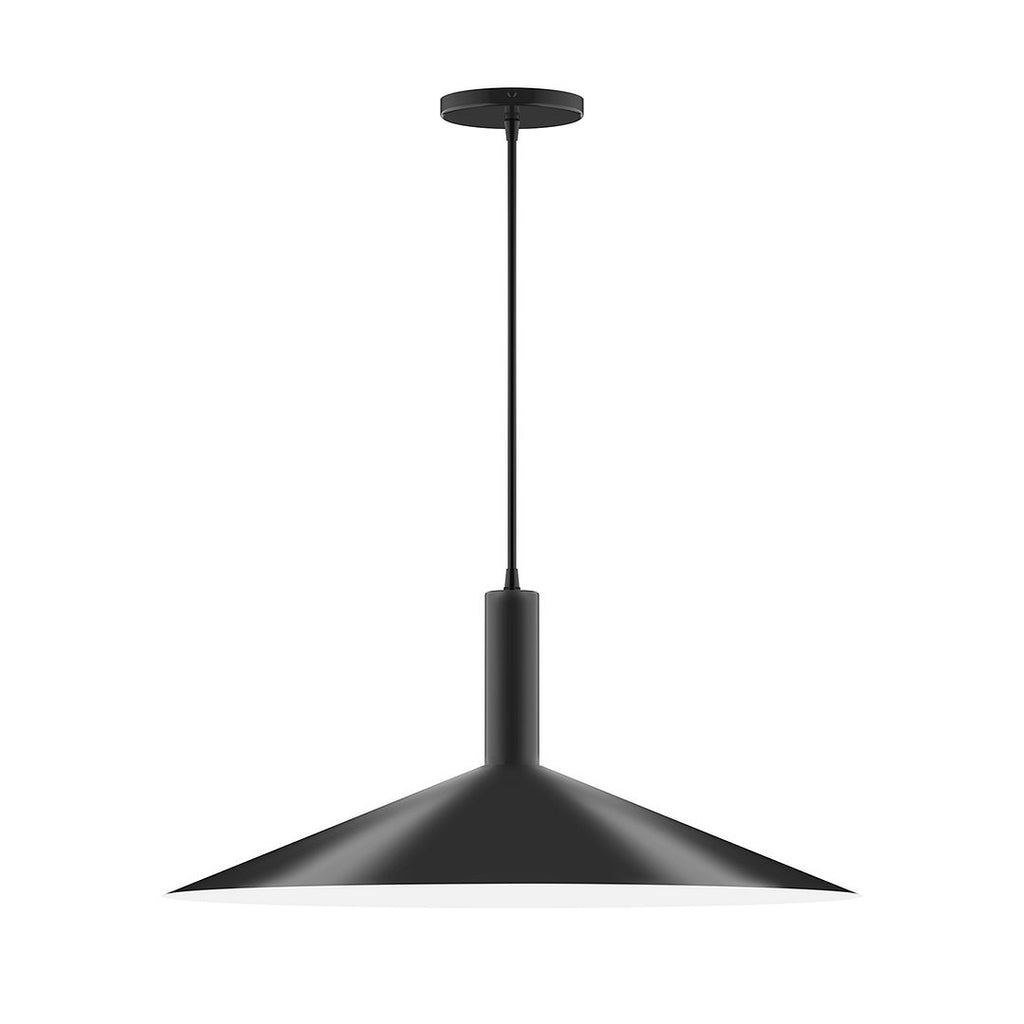 24" Stack Shallow Cone Pendant, Black - PEBX478-41