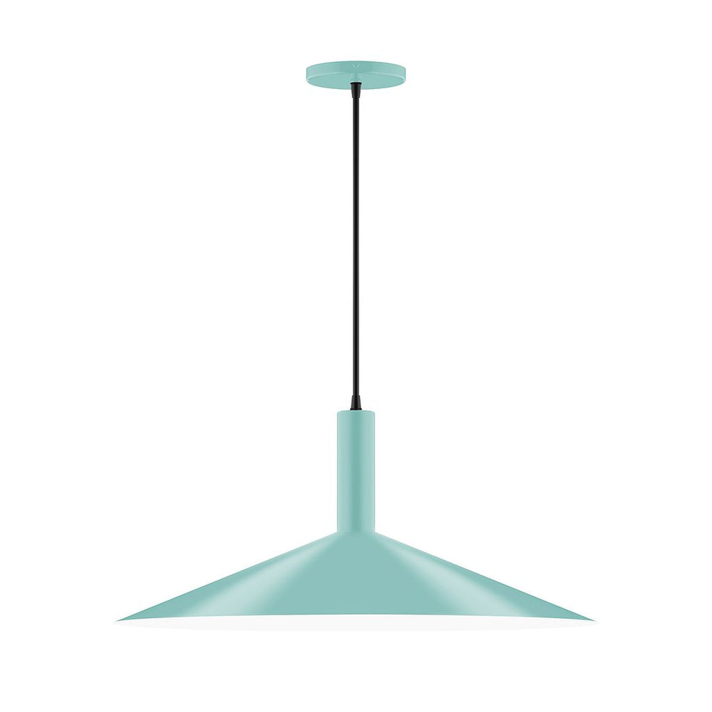 24" Stack Shallow Cone Pendant, Sea Green - PEBX478-48