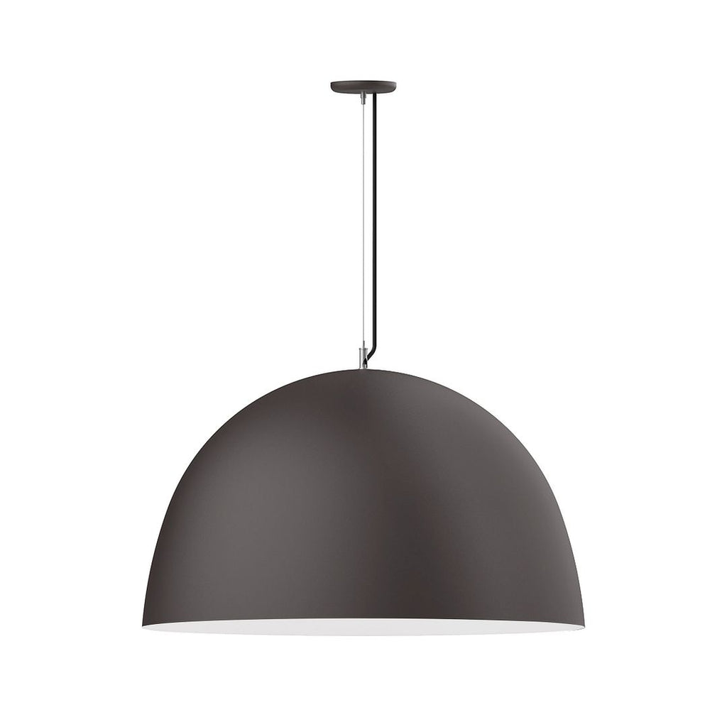 36" Xl Choices Deep Dome Shade, Medium Base, Ss Cable, Black Cord With Canopy, Bronze Matte - PEG215-57-44