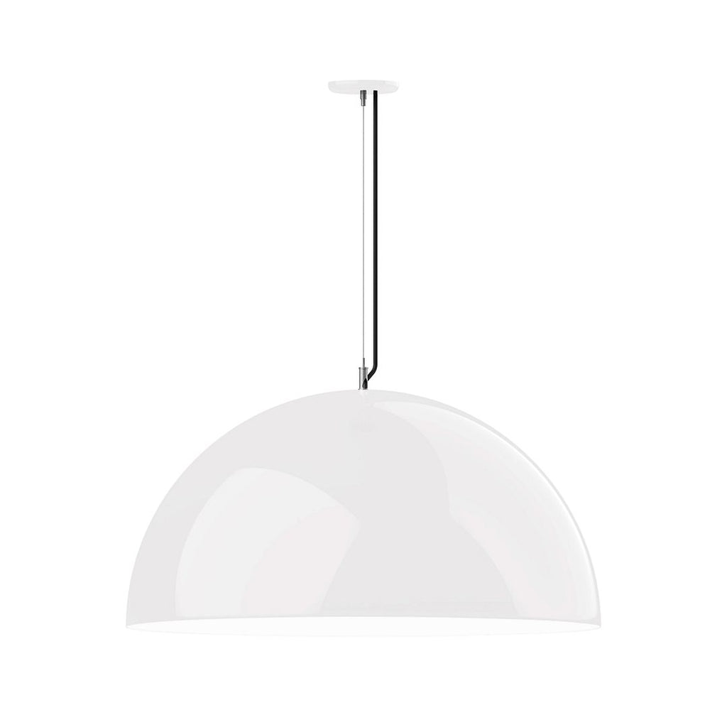 36" Xl Choices Shallow Dome Shade, Medium Base, Ss Cable, White Cord With Canopy, White - PEG231-44-44-C21