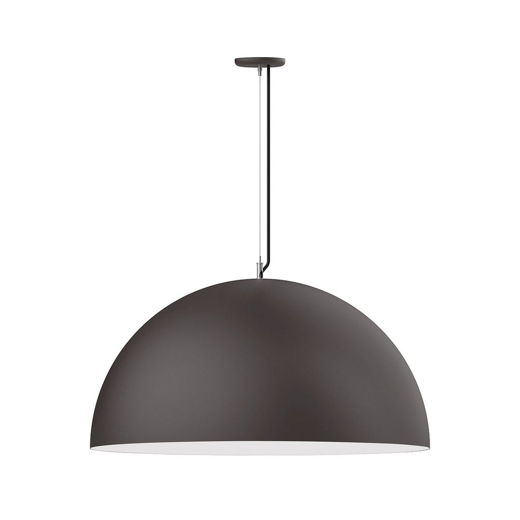 36" Xl Choices Shallow Dome Shade, Medium Base, Ss Cable, White Cord With Canopy, Bronze Matte - PEG231-57-44-C21