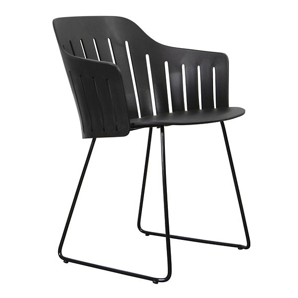 Choice Outdoor Chair With Sled Base, Black