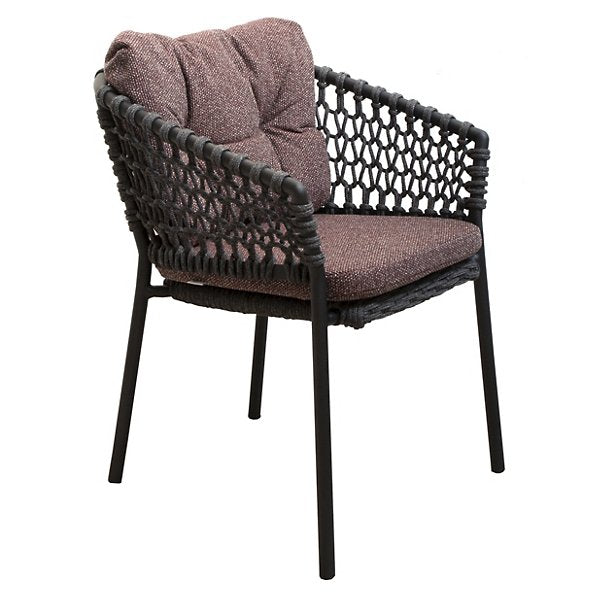 Ocean Stackable Outdoor Armchair With Cushion, Dark Bordeaux