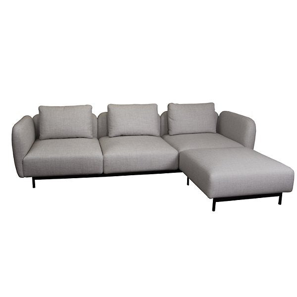 Aura 3-Seater Low Armrest Sofa, Dark Grey, Cane-line Ambience