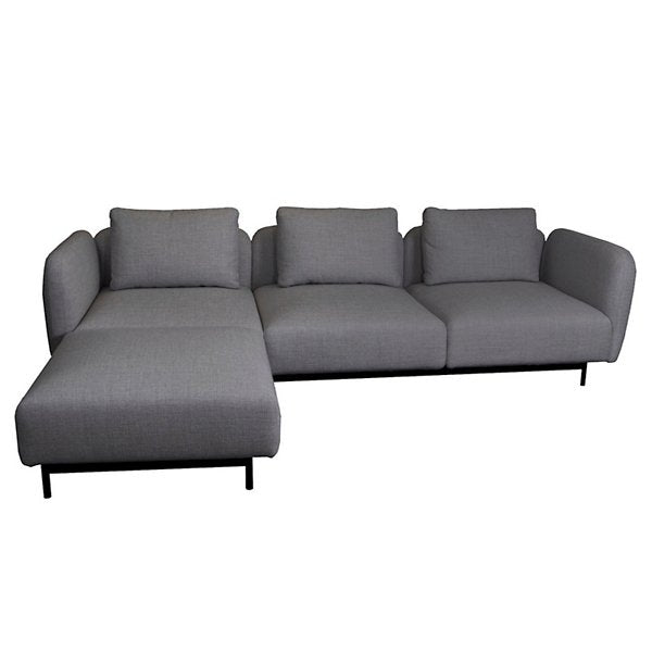 Aura 3-Seater High Armrest Sofa, Dark Grey, Cane-line Ambience