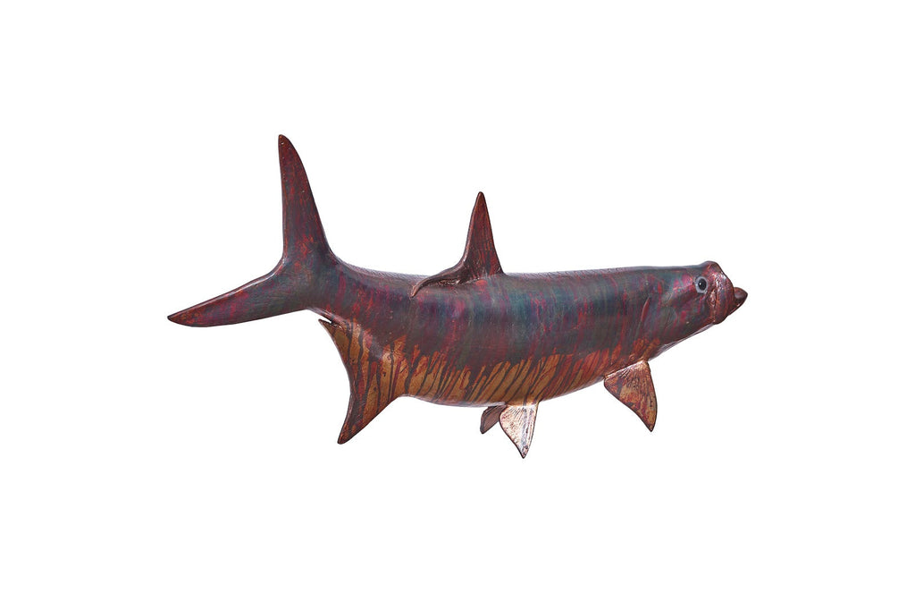 Tarpon Fish Wall Sculpture, Resin, Copper Patina Finish