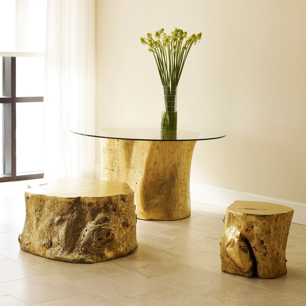 Log Stool, Gold Leaf, SM