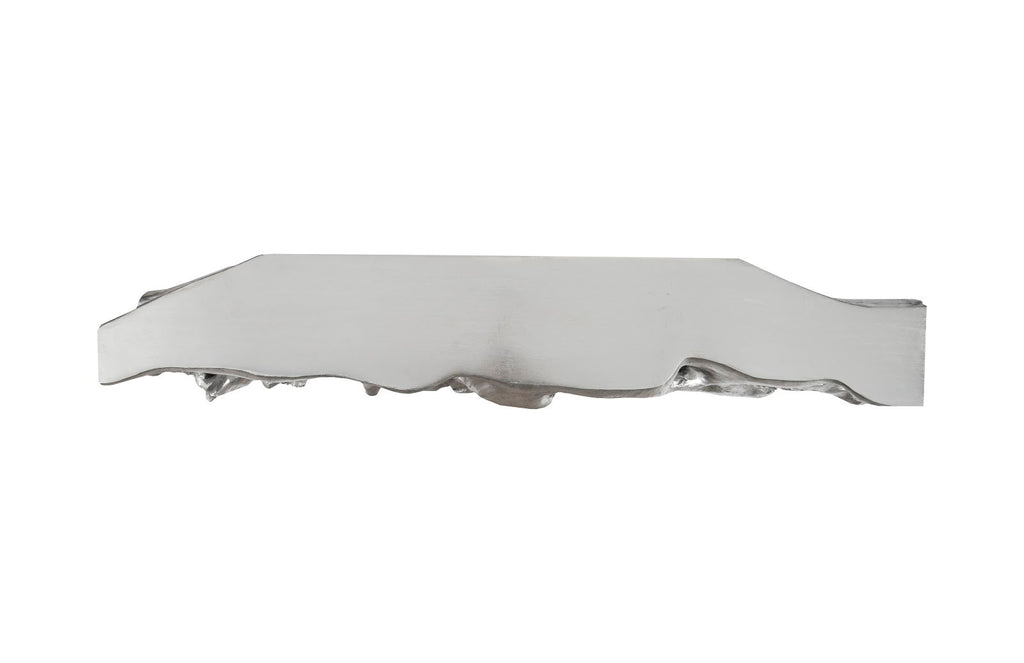 Square Root Console Table, Silver Leaf