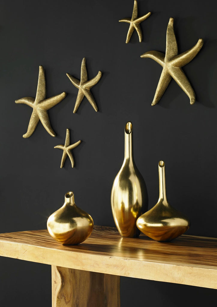 Starfish, Gold Leaf, Set of 4, SM