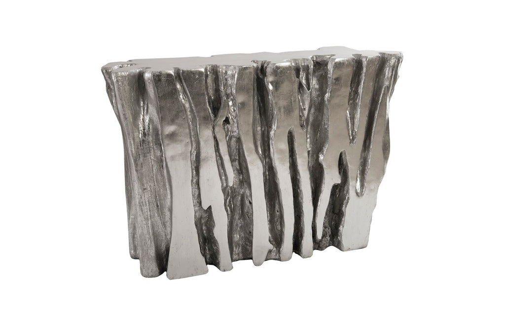 Freeform Console Table, Silver Leaf