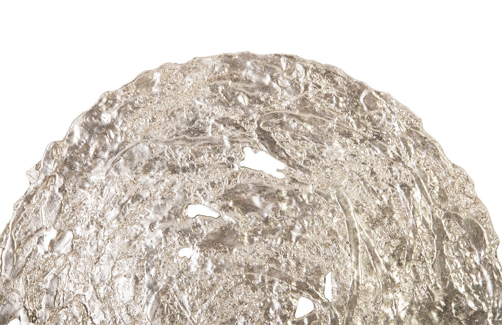 Molten Wall Disc, Medium, Silver Leaf