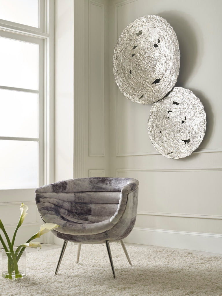 Molten Wall Disc, Medium, Silver Leaf