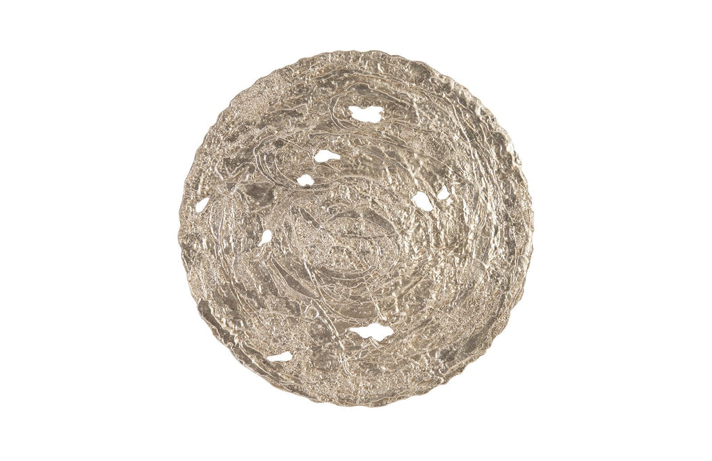 Molten Wall Disc, Large, Silver Leaf