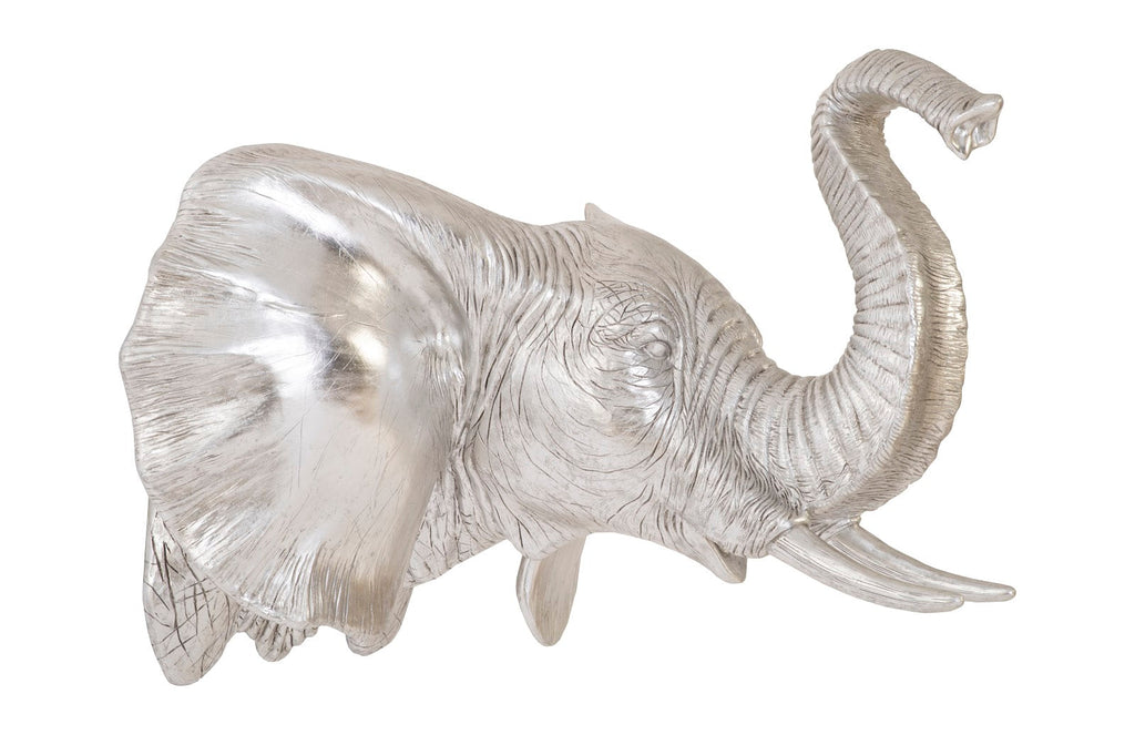 Elephant Wall Art, Resin, Silver Leaf