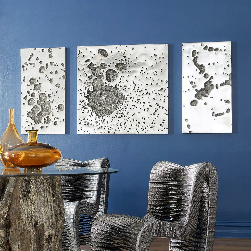 Splotch Dense Wall Art, Rectangle, Silver Leaf