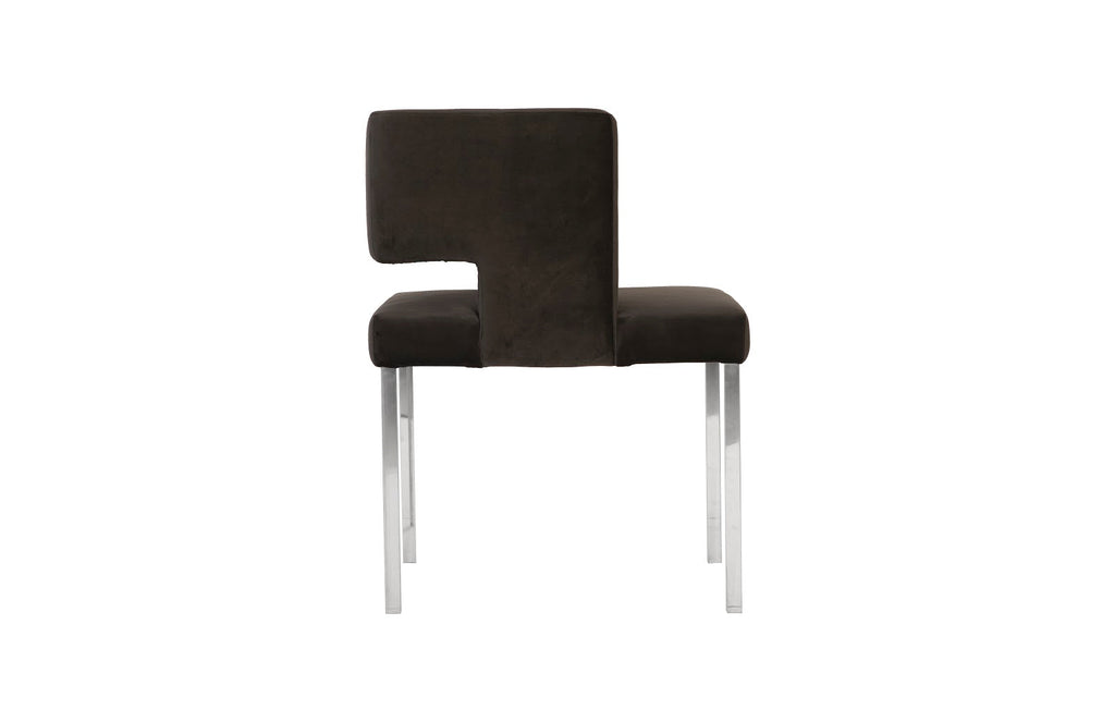 Raffia Dining Chair, Black, Stainless Steel Legs