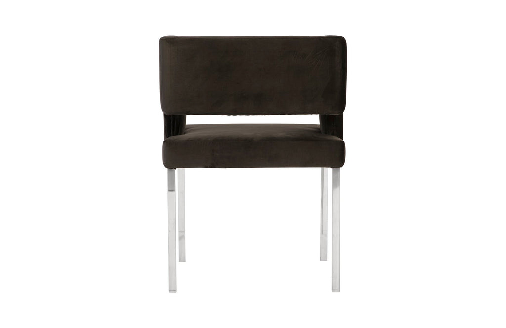 Raffia Dining Chair, Black, Stainless Steel Legs